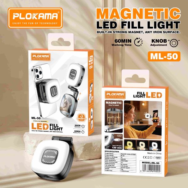 Éclairage LED magnétique aimant puissant integré, adhère à toute surface métallique. – PLOKAMA ML-50