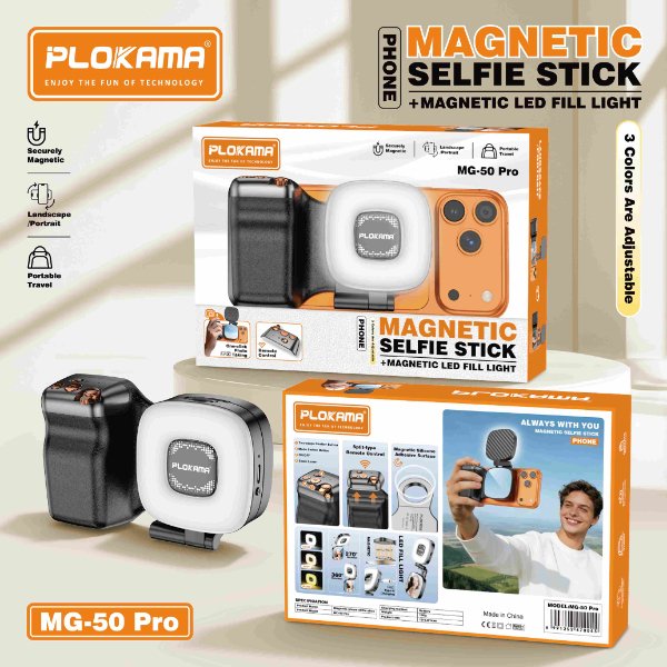 Éclairage LED magnétique aimant puissant integré, adhère à toute surface métallique. – PLOKAMA ML-50 Pro