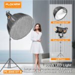 Kit d'éclairage vidéo / Softbox avec Trépied + Projecteur LED 300W + Boule à lumière – PLOKAMA PK-600S KIT B