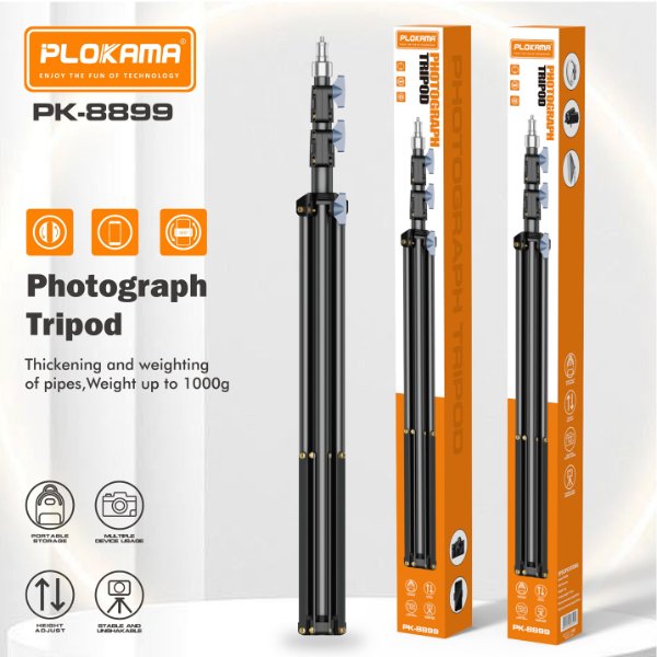 Trépied LED Caméra, Épaississement et lestage de tubes, poids jusqu'à 1000g – PLOKAMA PK-8899