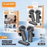 Micro cravate sans fil 2.4GHz, 2 micro (2 émetteur + 1 récepteur) – PLOKAMA VM-20