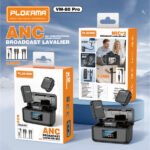 Micro cravate sans fil 2.4GHz ANC, 2 micro (2 émetteur + 1 récepteur) – PLOKAMA VM-80 Pro
