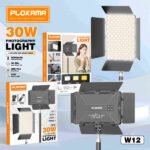 Éclairage vidéo LED rechargeable - Puissance 30 W - 302 LED - Batterie 8000 mAh – PLOKAMA W12