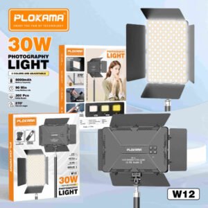 Éclairage vidéo LED rechargeable - Puissance 30 W - 302 LED - Batterie 8000 mAh – PLOKAMA W12