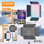Éclairage vidéo LED rechargeable - Puissance 30 W - 302 LED - Batterie 8000 mAh – PLOKAMA W12 Pro