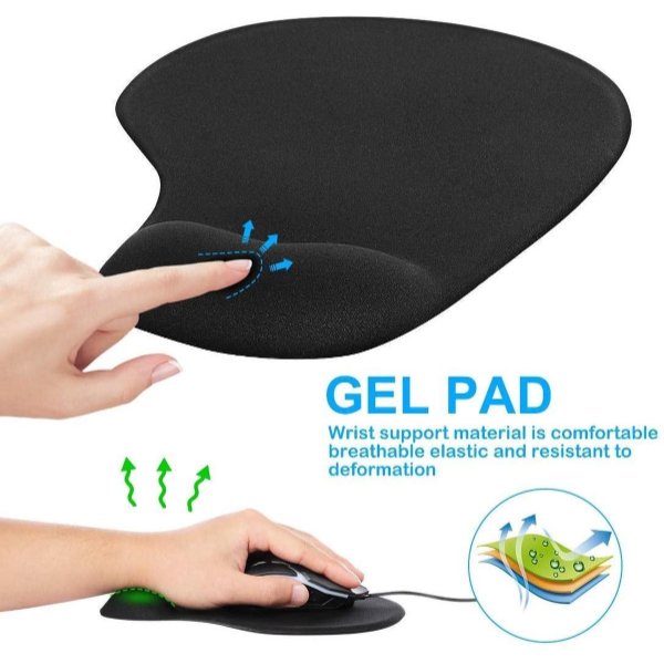 Tapis souris en gel avec Repose-poignet ergonomique – Tapis Souris H-02