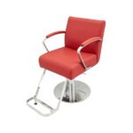 Chaise de barbier professionnelle Simili cuir rouge avec Accoudoirs et repose-pieds en – Chaise Barbier W-AD299