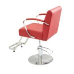 Chaise de barbier professionnelle Simili cuir rouge avec Accoudoirs et repose-pieds en – Chaise Barbier W-AD299
