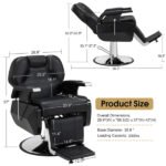 Chaise de barbier professionnelle avec Réglage hydraulique et Repose-pieds intégré – Chaise Barbier W-AF-15A