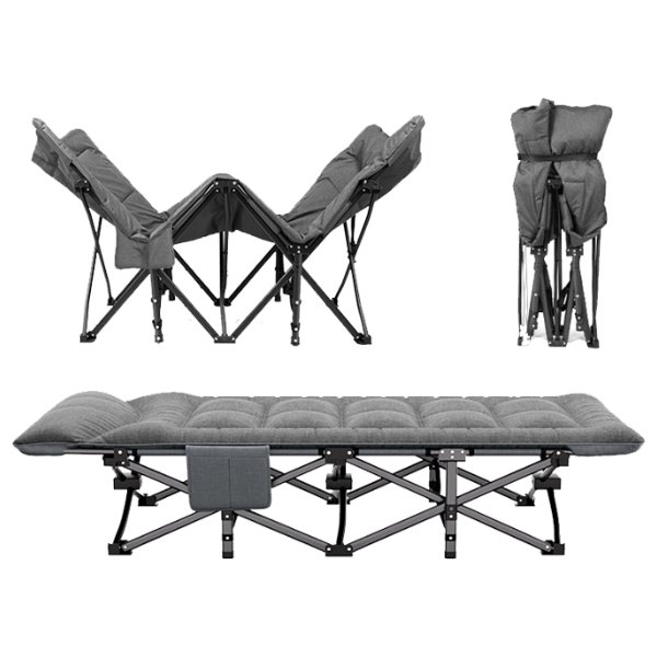 Lit Pliant avec Matelas portable embourré avec structure métallique – Lit PLiable W-S289
