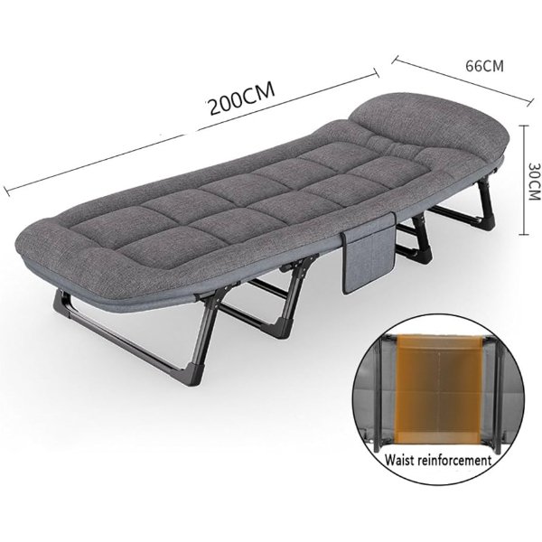 Lit Pliant avec Matelas portable embourré avec structure métallique – Lit PLiable W-S290